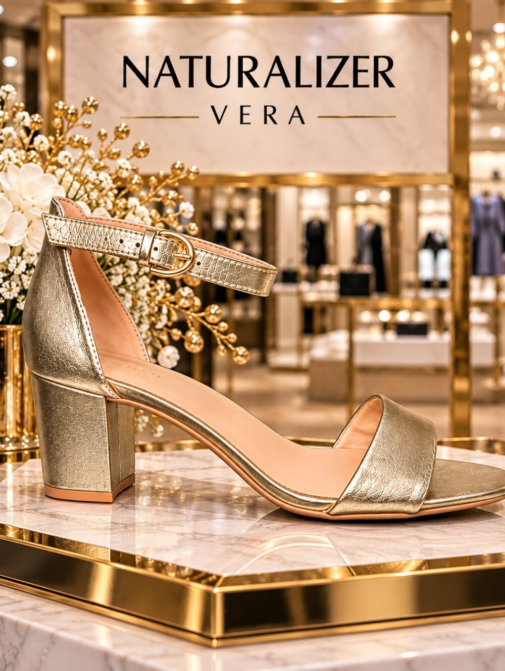 Naturalizer Vera Dark Gold Metallic Leather Sandals – Women’s Size 12 WW